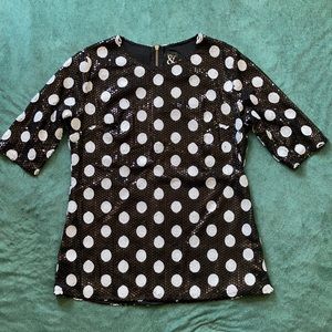 & Ave Sequin Polka Dot Top